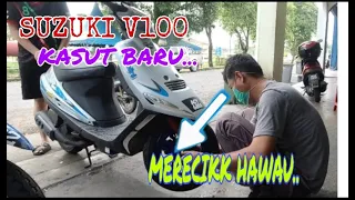 suzuki v 100 tukar kasut baru merecik hawau
