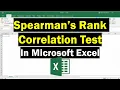 Perform A Spearman s Rank Correlation Test In Excel