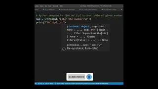 Python program to print multiplication table of given number in reverse order
