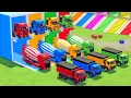 Download Lagu TRANSPORTING ALL COLORFUL MIXER TRUCK and DUMP TRUCK with FLATBED TRUCK, MERCEDES, MAN, SCANIA -FS22