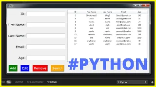 Python Project Tutorial - How To Insert Update Delete Search And Display Data In TreeView With Code