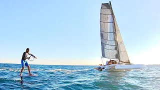 HYDROFOILing Behind a SAILBOAT