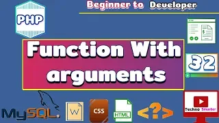 Function with arguments PHP tutorials for beginners - 32 HINDI