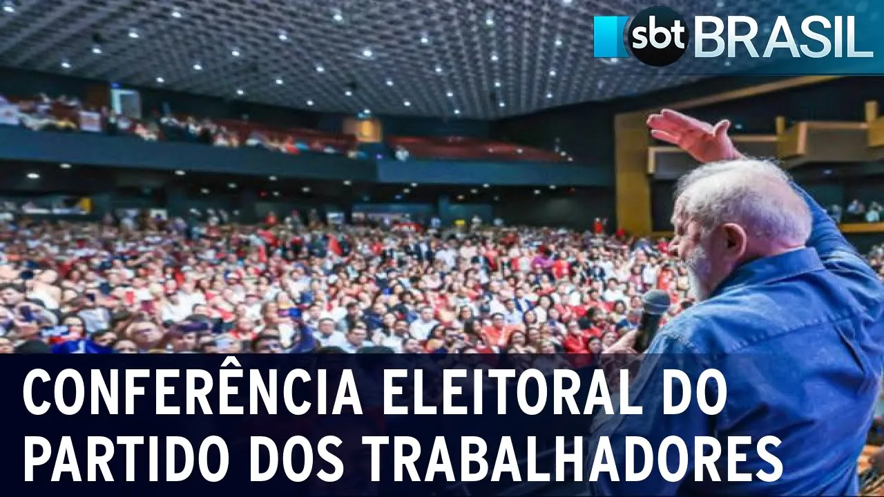 Conferência Eleitoral do PT tem discursos e bandeira da Palestina | SBT Brasil (09/12/23)
