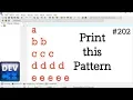 How to write a program for print a alphabet pattern in C