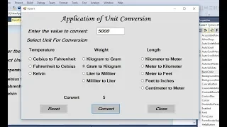 How to make Application of Unit Conversion in Visual Basic Net Visual Studio