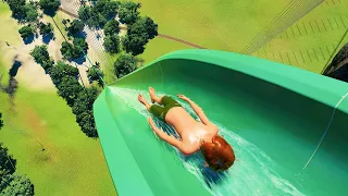 Trying The Most Dangerous Water Slide In This Water Park