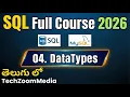 Data Types in MySQL Explained in Telugu SQL Full Course TechZoomMedia