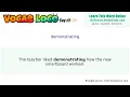 Demonstrating - English Pronunciation Definition Synonyms Antonyms Example Sentence