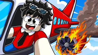 Landing a NO Pilot Plane BUT I Can't Panic in Roblox..