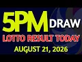 Lotto Result Today 5pm draw August 21 2026 PCSO