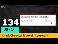 COPA JavaScript - 14 Check Given Character is Vowel Consonant