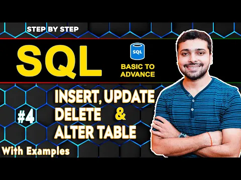 INSERT UPDATE, DELETE & ALTER Table in SQL With Example | SQL Tutorial in Hindi 4 - YouTube thumbnail