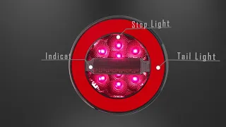 Video: LED compact achterlicht zonder kentekenverlichting | 12-36v | 100cm. kabel | V10C3-830