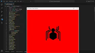 How to draw a spiderman logo using python turtle spiderman logo source code in Description