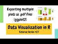 Plotting in R using ggplot2 Export multiple plots as pdf files Data Visualization Basics in R