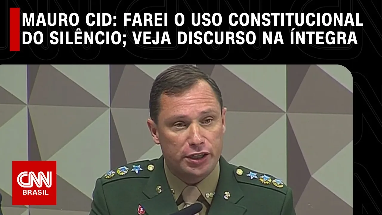 Mauro Cid: Farei o uso constitucional do silêncio; Veja discurso na íntegra | LIVE CNN