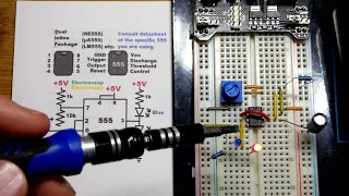 Variable Resistor Adjustable Astable 555 Timer Circuit
