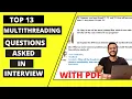 Top 13 Multithreading Questions Asked In Interview With Explanation and PDF Most Important