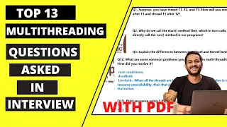 Top 13 Multithreading Questions Asked In Interview With Explanation and PDF Most Important