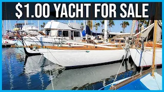This 50′ DREAM YACHT SOLD For ONE DOLLAR [Full Tour] Learning the Lines