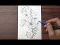 Drawing Hibiscus Flower Tattoo Design Pencil drawing