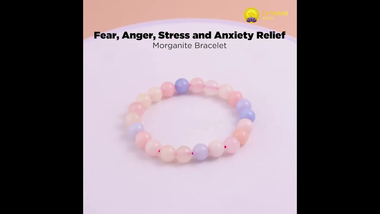 Fear, Anger, Stress and Anxiety Relief: Morganite Bracelet - Abhimantrit & Certified