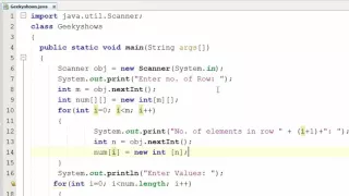 85 Dynamic Memory Allocation in Jagged Array Java Programming Hindi