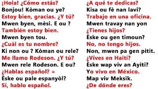 Conversación Básica en Español y Criollo Haitiano [ Parte 1] Konvèsasyon de baz