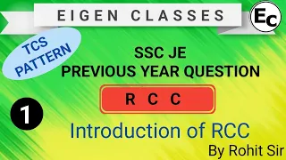 SSC JE PREVIOUS YEAR QUESTION RCC INTRODUCTION OF RCC eigenclasses 1