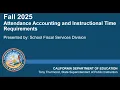 Fiscal Year 2025-26 Fall Attendance Accounting and Instructional Time Requirements