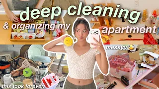ENTIRE APARTMENT DEEP CLEAN! lots of organizing + decluttering (motivation to clean ur MESSY space)