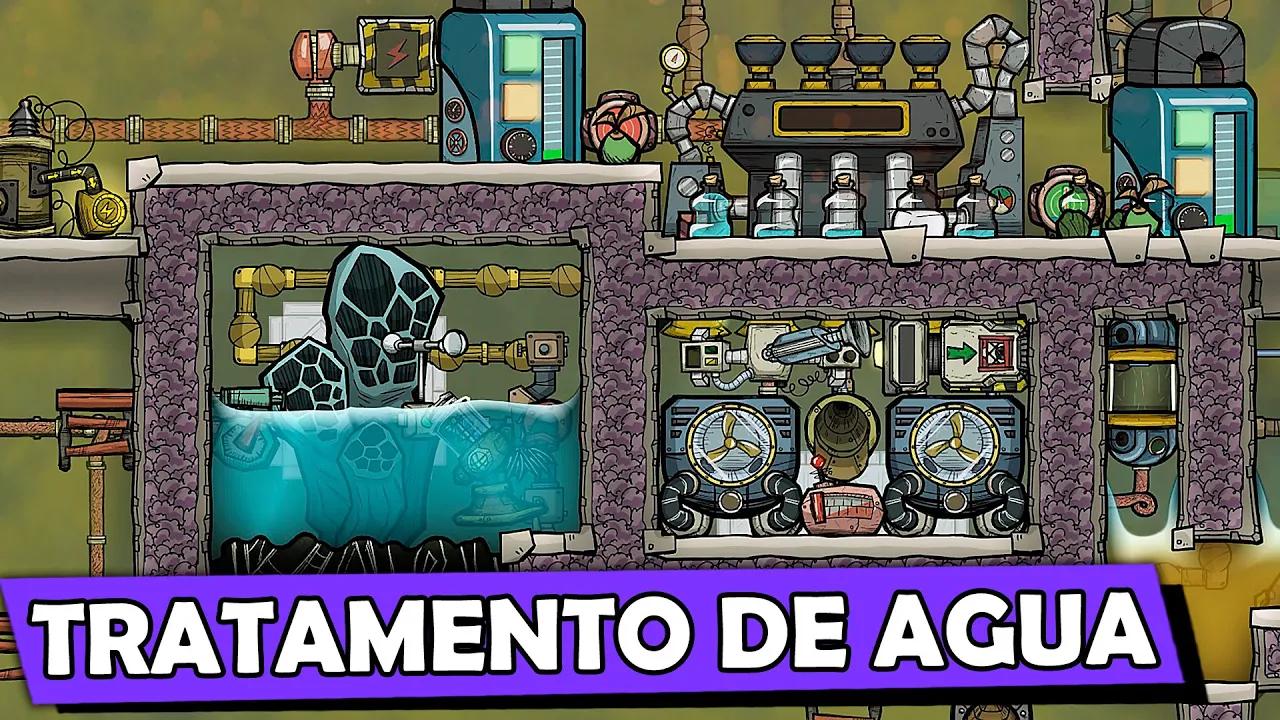 SISTEMA de TRATAMENTO de AGUA POLUIDA em LIMPA!! - Oxygen Not Included #14