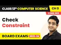 Check Constraint - SQL Class 12 Computer Science Chapter 9 CBSE 2025-26