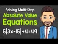 Solving Multi-Step Absolute Value Equations Algebra Math with Mr J