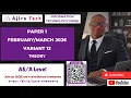 AS Level Information Technology 9626 Paper 1 Theory February March 2026 Variant 12