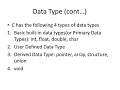 C-tokens Data-types Variables
