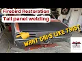1968 Firebird Restoration Tail panel final installation welding-complete body overhaul how to