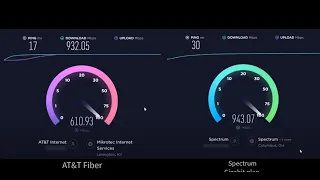 AT T Fiber VS Spectrum Gigabit Speed Test Comparison 1080p 4k Publish Posted Year - 2022