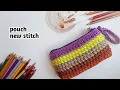Lagu crochet new stitch pouch pattern || dompet rajut motif terbaru