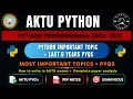 Python Programming last 6 year PYQs and Important Questions AKTU B Tech CSE BCC302