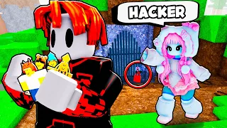 Troleando a YOUTUBER FAMOSA con HACKS FALSOS en 99 NOCHES en el BOSQUE ROBLOX