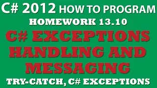 C Programming Challenge 13 10 FormatExceptions C Exception Handling Try - Catch Block