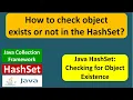 How to check object exists or not in the HashSet Java Collection Framework