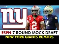 REACTION ESPN 7-Round Giants 2026 NFL Mock Draft