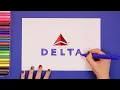 How to draw Delta Airlines Logo