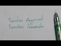 Function Argument and Parameter in Bengali