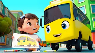 Let's count all ten little buses with Mia! | Boo Boo Kids Nursery Rhymes