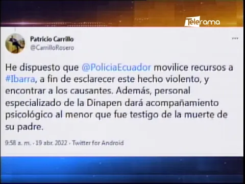 Asesinan a un hombre delante de su hijo en Ibarra