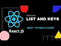 13 List Rendering in React JS List and Keys in React React Tutorial in hindi 2020
